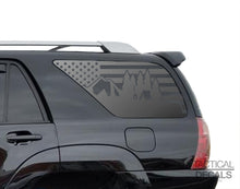 Load image into Gallery viewer, USA Flag w/camping Outdoor scene Decal for 2003 - 2009 Toyota 4Runner Windows - Matte Black
