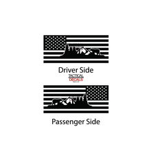 Load image into Gallery viewer, USA Flag w/bear Outdoor scene Decal for 2003 - 2009 Toyota 4Runner Windows - Matte Black
