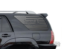Load image into Gallery viewer, USA Flag w/ beach ocean Outdoor scene Decal for 2003 - 2009 Toyota 4Runner Windows - Matte Black
