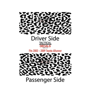 Cheetah leopard allover print Decal for 2003 - 2009 Toyota 4Runner Windows - Matte Black
