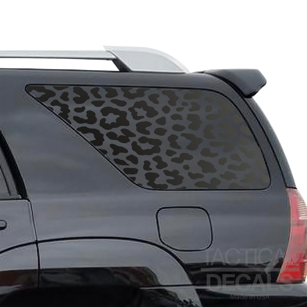 Cheetah leopard allover print Decal for 2003 - 2009 Toyota 4Runner Windows - Matte Black
