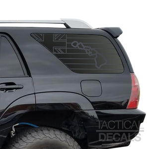 State of Hawaii Flag Decal for 2003 - 2009 Toyota 4Runner Windows - Matte Black