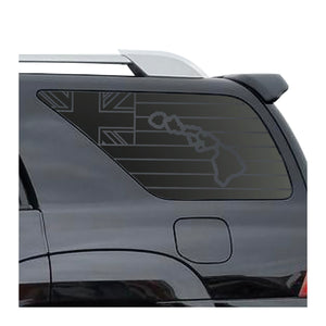 State of Hawaii Flag Decal for 2003 - 2009 Toyota 4Runner Windows - Matte Black