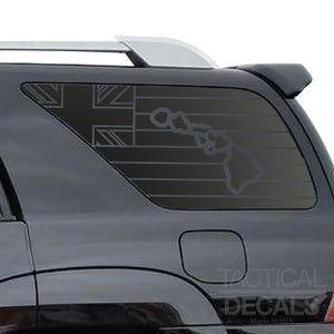 State of Hawaii Flag Decal for 2003 - 2009 Toyota 4Runner Windows - Matte Black