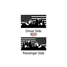 Load image into Gallery viewer, USA Flag w/Camping scene Decal for 2010 - 2023 Toyota 4Runner Windows - Matte Black
