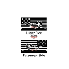 Load image into Gallery viewer, USA Flag w/Beach Scene Decal for 2010 - 2023 Toyota 4Runner Windows - Matte Black
