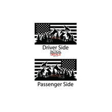 Load image into Gallery viewer, USA Flag w/Wildlife Mountain scene Decal for 2010 - 2024 Toyota 4Runner Windows - Matte Black
