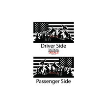 Load image into Gallery viewer, USA Flag w/Wildlife Mountain scene Decal for 2010 - 2023 Toyota 4Runner Windows - Matte Black
