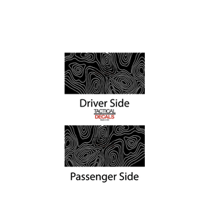 Topographic Map Decal for 2010 - 2024 Toyota 4Runner Windows - Matte Black