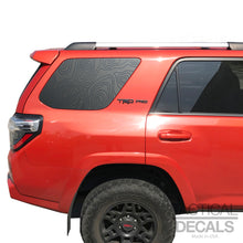 Load image into Gallery viewer, Topographic Map Decal for 2010 - 2024 Toyota 4Runner Windows - Matte Black
