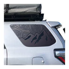 Load image into Gallery viewer, Topography Mountain Scene Design Decal for 2010 - 2024 Toyota 4Runner Windows - Matte Black
