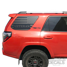 Load image into Gallery viewer, Veteran - USA Flag Decal for 2010 - 2023 Toyota 4Runner Windows - Matte Black
