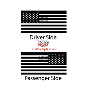USA Flag Decal for 2025 Toyota 4Runner Windows - Matte Black