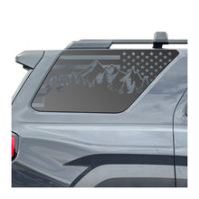 Load image into Gallery viewer, USA Flag w/Mountain scene Decal for 2025 Toyota 4Runner Windows - Matte Black
