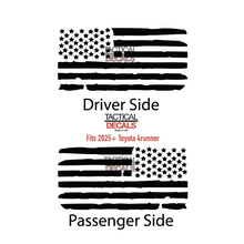 Load image into Gallery viewer, Distressed II USA Flag Decal for 2025 Toyota 4Runner Windows - Matte Black

