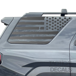 Distressed II USA Flag Decal for 2025 Toyota 4Runner Windows - Matte Black