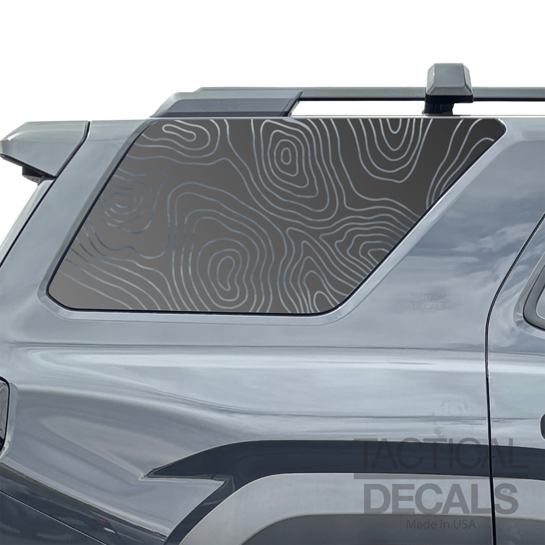 Topography Map Decal for 2025 Toyota 4Runner Windows - Matte Black