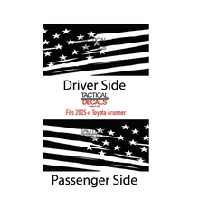 Load image into Gallery viewer, Distressed USA Flag Decal for 2025 Toyota 4Runner Windows - Matte Black
