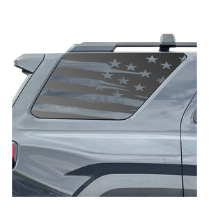 Distressed USA Flag Decal for 2025 Toyota 4Runner Windows - Matte Black