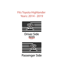 Load image into Gallery viewer, USA Flag with Pit Bull Dog(K9) Decal for 2014-2019 Toyota Highlander 3rd Windows - Matte Black
