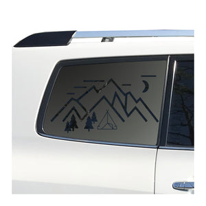 Minimalist Mountain Scene Decals for 2008-2013 Toyota Highlander 3rd Windows - Matte Black