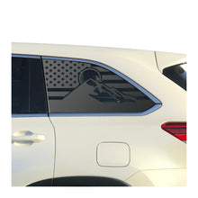 Load image into Gallery viewer, USA Flag with Mountain Scene Decals 2014-2019 Toyota Highlander Rear Windows - Matte Black
