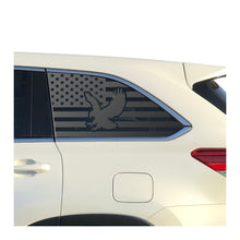 Load image into Gallery viewer, USA Flag with Eagle Decals 2014-2019 Toyota Highlander Rear Windows - Matte Black
