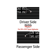Load image into Gallery viewer, State of Hawaii Flag Decal for 2014-2019 Toyota Highlander Rear Windows - Matte Black
