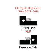 Load image into Gallery viewer, State of Texas Flag Decal for 2014-2019 Toyota Highlander 3rd Windows - Matte Black
