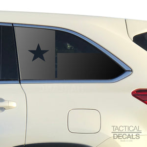State of Texas Flag Decal for 2014-2019 Toyota Highlander 3rd Windows - Matte Black