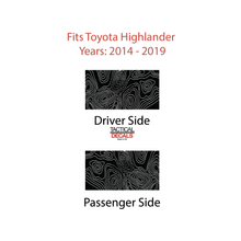 Load image into Gallery viewer, Topography Map Decals for 2014-2019 Toyota Highlander 3rd Windows - Matte Black
