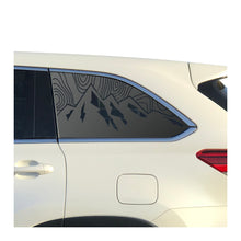 Load image into Gallery viewer, Topography Mountain Scene Decals 2014-2019 Toyota Highlander Rear Windows - Matte Black
