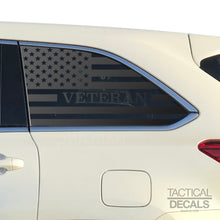 Load image into Gallery viewer, Veteran - USA Flag Decals for 2014-2019 Toyota Highlander 3rd Windows - Matte Black
