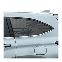Load image into Gallery viewer, USA Flag with Mountain Scene Decals 2020 - 2025 Toyota Highlander Rear Windows - Matte Black
