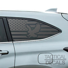 Load image into Gallery viewer, USA Flag with Eagle Decals 2020 - 2025 Toyota Highlander Rear Windows - Matte Black
