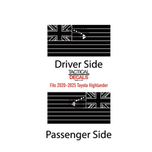 Load image into Gallery viewer, State of Hawaii Flag Decal for 2020 - 2025 Toyota Highlander Rear Windows - Matte Black
