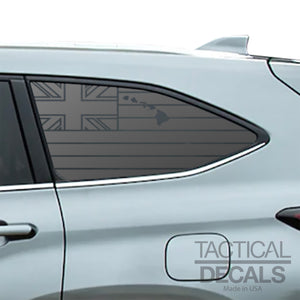 State of Hawaii Flag Decal for 2020 - 2025 Toyota Highlander Rear Windows - Matte Black