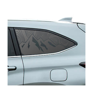 Topography Mountain Scene Decals 2020 - 2025 Toyota Highlander Rear Windows - Matte Black
