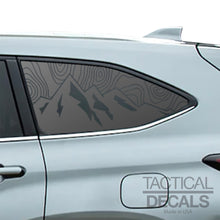 Load image into Gallery viewer, Topography Mountain Scene Decals 2020 - 2025 Toyota Highlander Rear Windows - Matte Black
