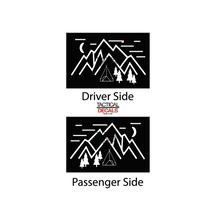 Load image into Gallery viewer, Minimalist Mountain Scene Decal for 1997 - 2006 Jeep Wrangler TJ 2 Door only - Hardtop Windows - Matte Black
