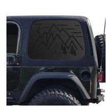 Load image into Gallery viewer, Minimalist Mountain Scene Decal for 1997 - 2006 Jeep Wrangler TJ 2 Door only - Hardtop Windows - Matte Black
