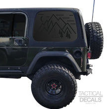 Load image into Gallery viewer, Minimalist Mountain Scene Decal for 1997 - 2006 Jeep Wrangler TJ 2 Door only - Hardtop Windows - Matte Black
