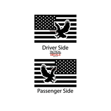 Load image into Gallery viewer, USA Flag with Eagle Decal for 1997 - 2006 Jeep Wrangler TJ 2 Door only - Hardtop Windows - Matte Black
