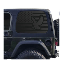 Load image into Gallery viewer, USA Flag with Eagle Decal for 1997 - 2006 Jeep Wrangler TJ 2 Door only - Hardtop Windows - Matte Black
