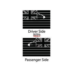 State of Hawaii Flag Decal for 1997 - 2006 Jeep Wrangler TJ 2 Door only - Hardtop Windows - Matte Black