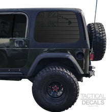 Load image into Gallery viewer, State of Hawaii Flag Decal for 1997 - 2006 Jeep Wrangler TJ 2 Door only - Hardtop Windows - Matte Black
