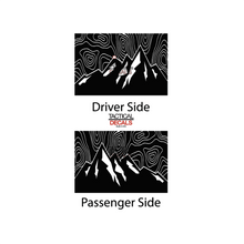 Load image into Gallery viewer, Topography Mountain Scene Decal for 1997 - 2006 Jeep Wrangler TJ 2 Door only - Hardtop Windows - Matte Black
