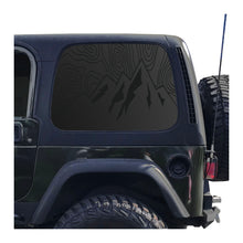 Load image into Gallery viewer, Topography Mountain Scene Decal for 1997 - 2006 Jeep Wrangler TJ 2 Door only - Hardtop Windows - Matte Black
