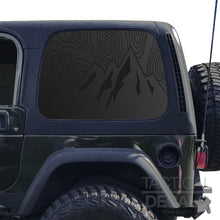Load image into Gallery viewer, Topography Mountain Scene Decal for 1997 - 2006 Jeep Wrangler TJ 2 Door only - Hardtop Windows - Matte Black
