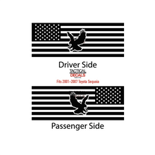 Load image into Gallery viewer, USA Flag w/ Eagle Flying Decal for 2001 - 2007 Toyota Sequoia Rear Windows - Matte Black
